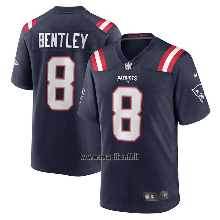 Maglia NFL Game New England Patriots Ja'whaun Bentley 8 Blu
